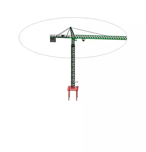 Tower Crane with RC Base and hook - Parameteric 3D model