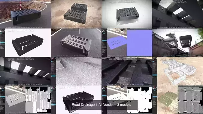 Road Drainage 1 All Version 3D Model Collection