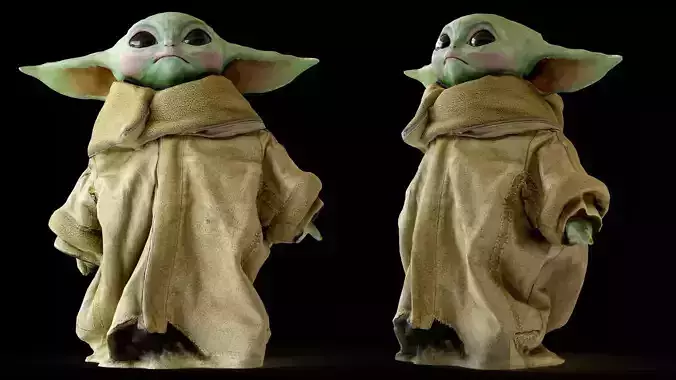 Baby YODA Low-poly 3D model