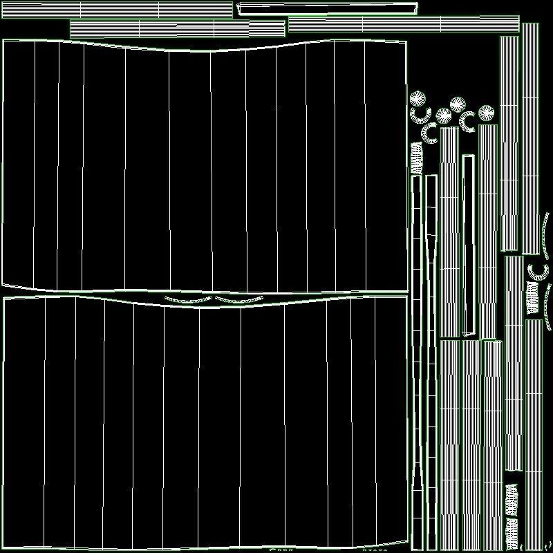 Madison Dining Table walnut wood Low-poly 3D model_6