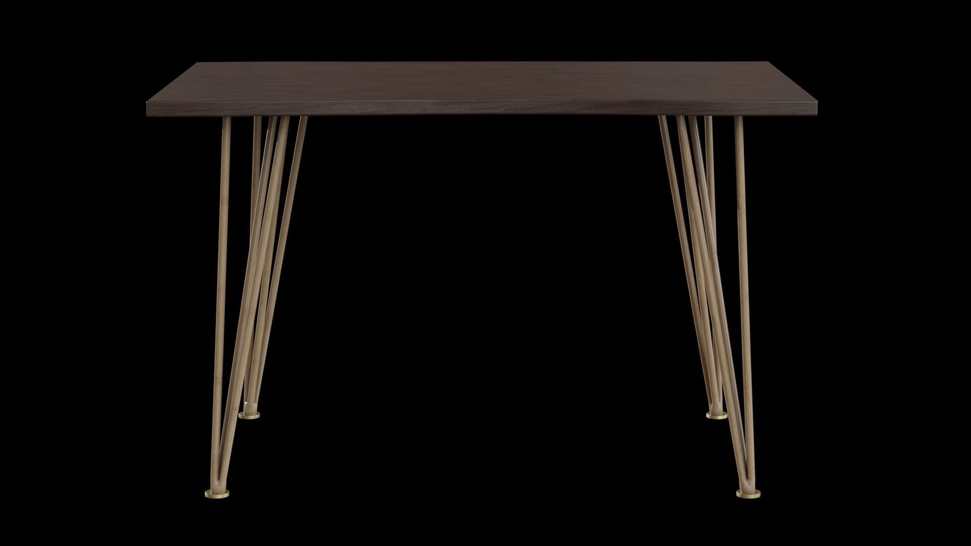 Madison Dining Table walnut wood Low-poly 3D model_1