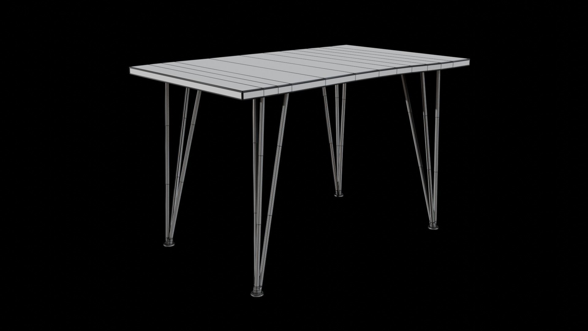 Madison Dining Table walnut wood Low-poly 3D model_7