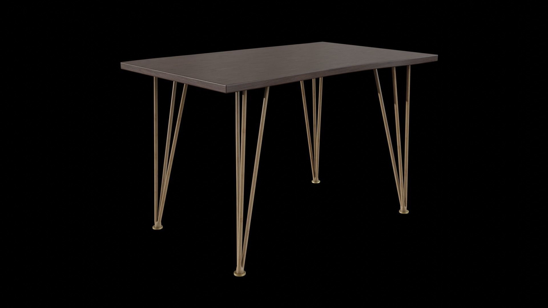 Madison Dining Table walnut wood Low-poly 3D model_5