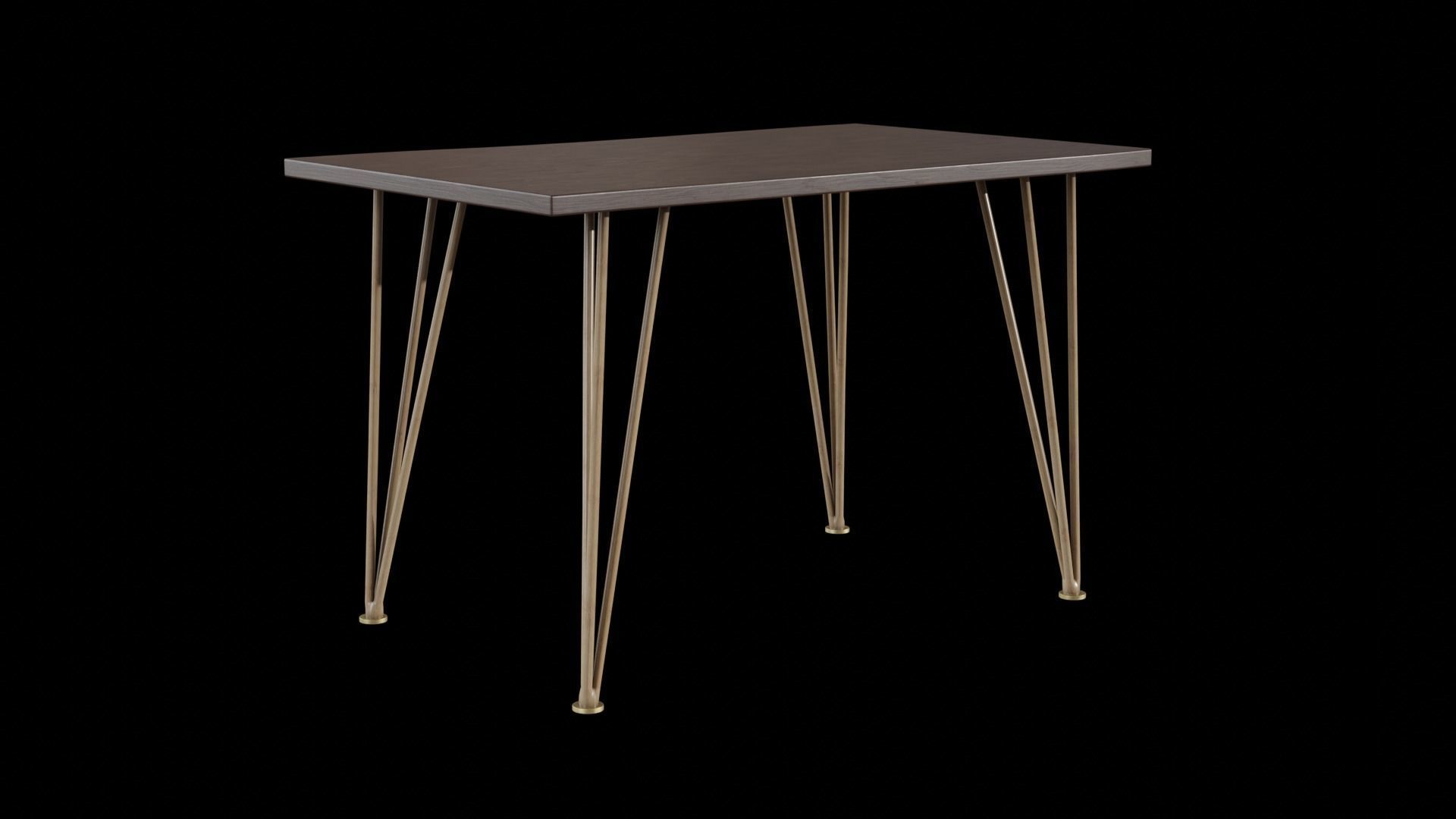 Madison Dining Table walnut wood Low-poly 3D model_3