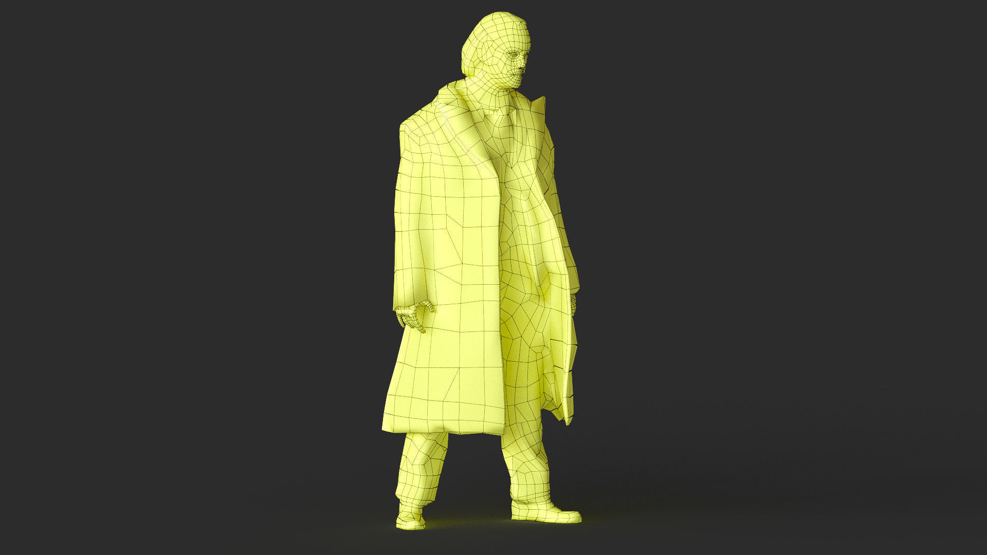 Joker Figure Low-poly 3D model_2