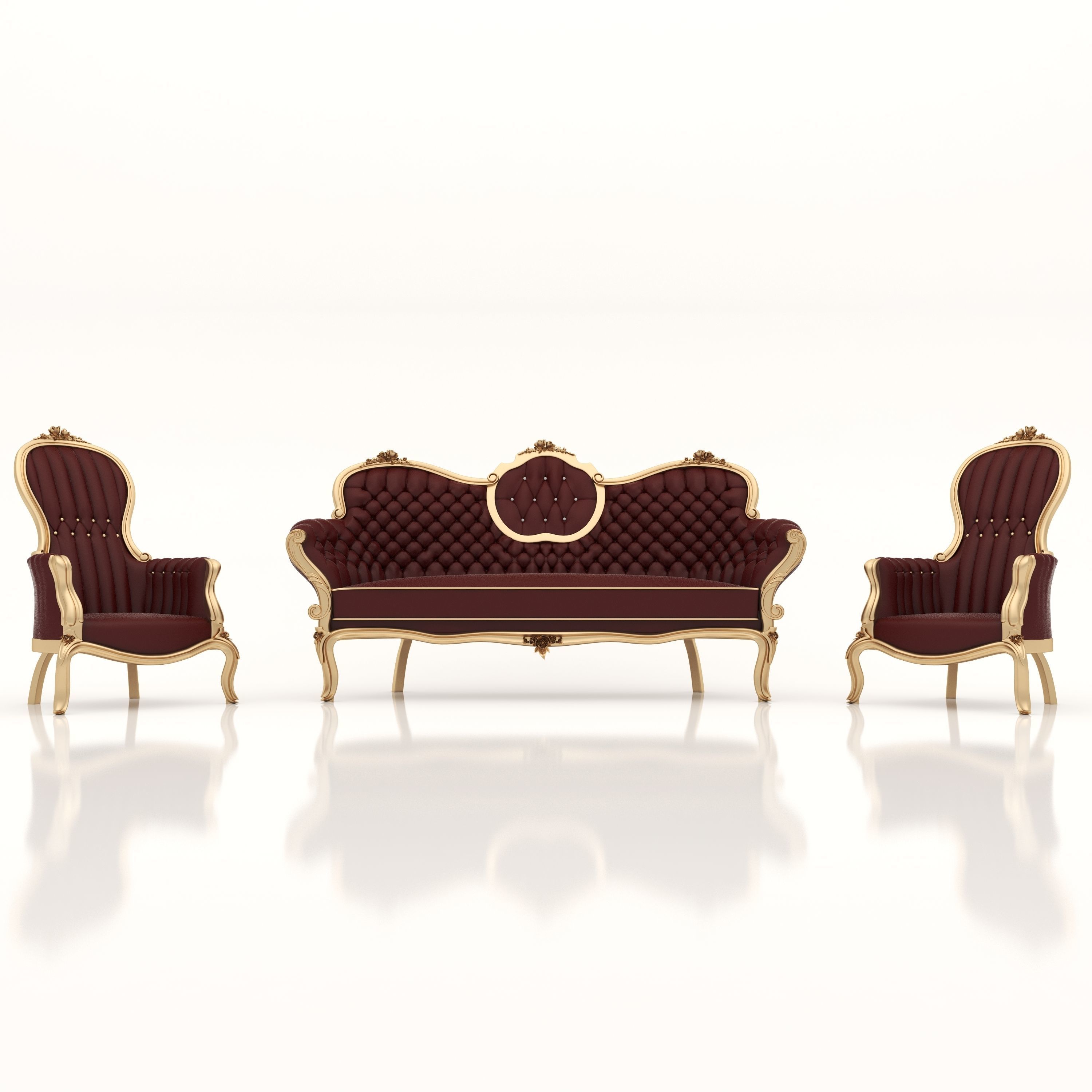 Interior Sofa and Armchair 33 - For CNC and Interior 3D model_9