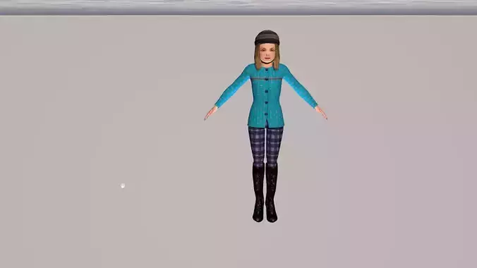 Cartoon Teen Girl Rigged 3D Model Stylish  Character