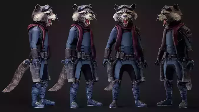 Rocket Racoon 3d model Scan Low-poly 3D model