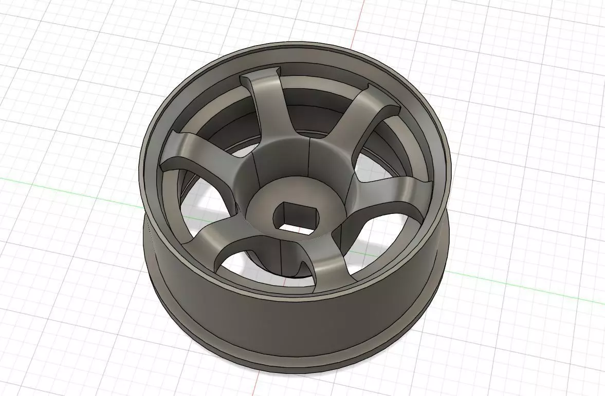 TE37 style 20mm Mini-Z wheels Offset 2-4mm 1to28 1to24 scale 3D print model_0