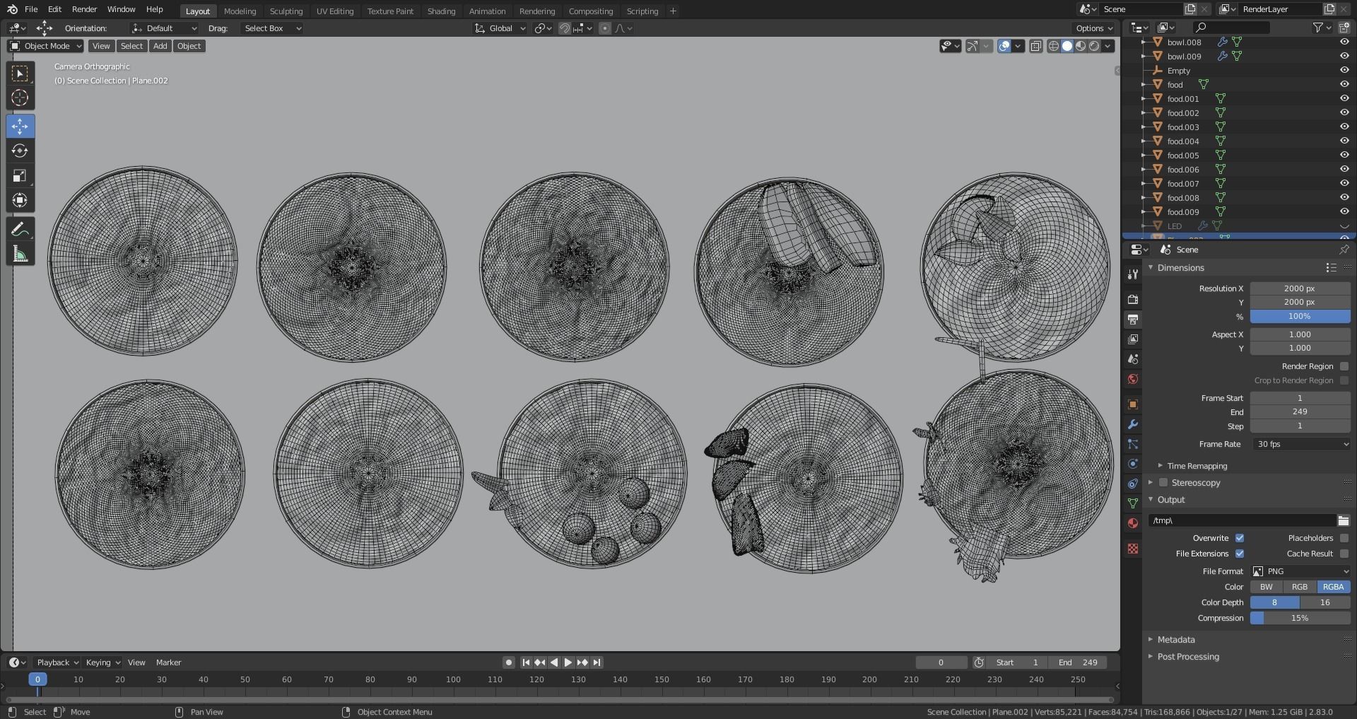 Bowls food buffet 3D model_8