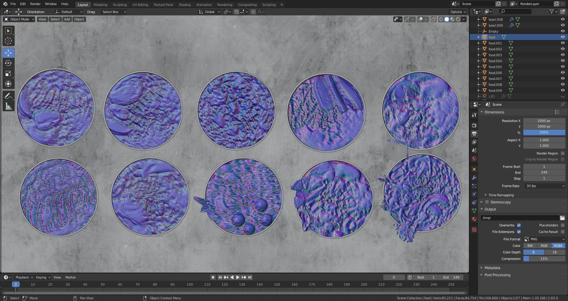 Bowls food buffet 3D model_9