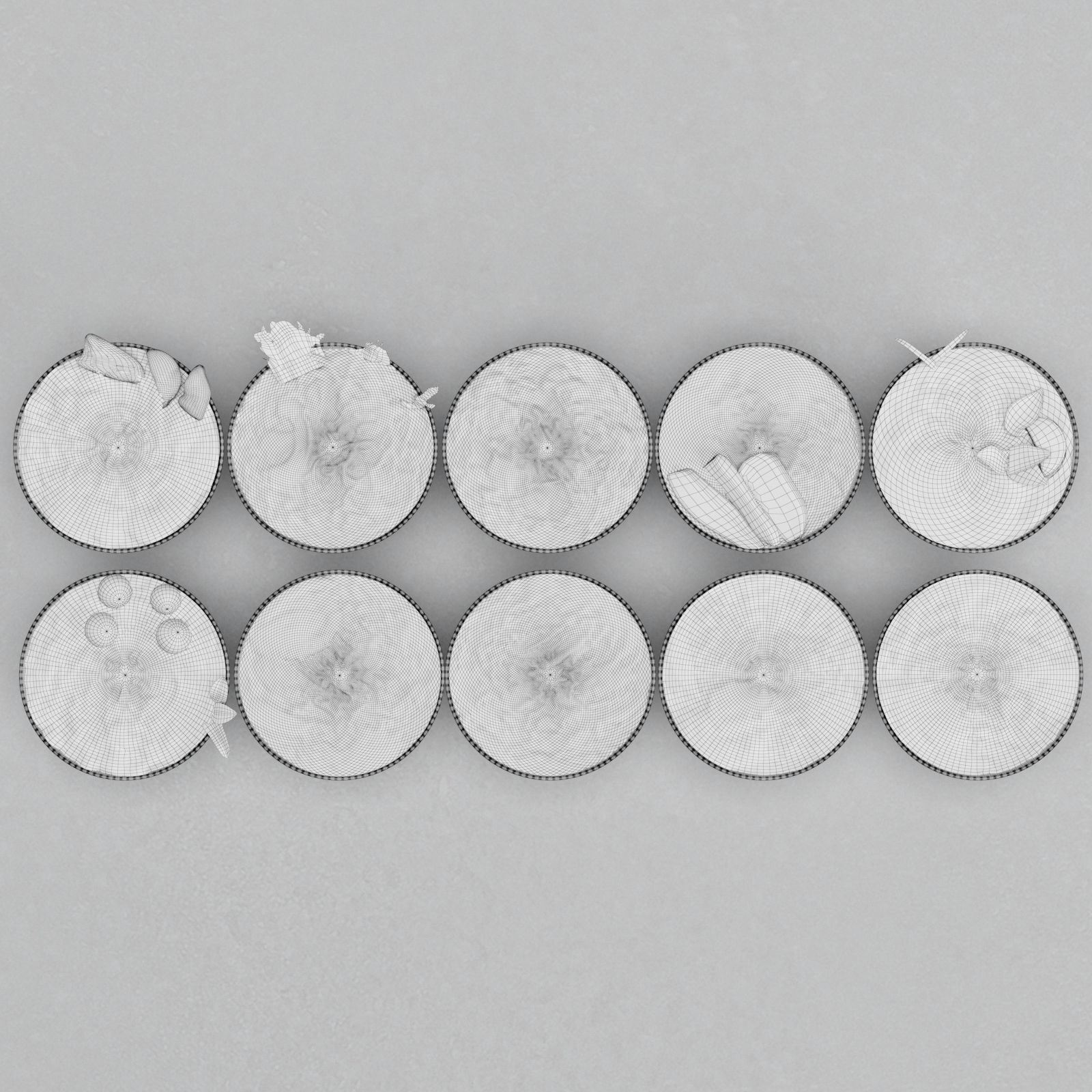 Bowls food buffet 3D model_10