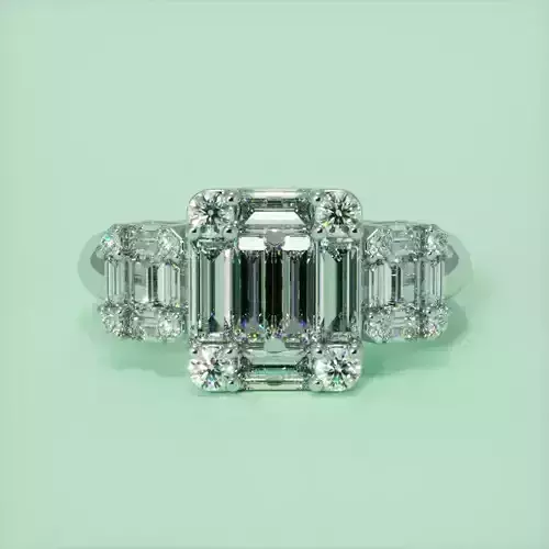 emerald illusion ring  3D print model