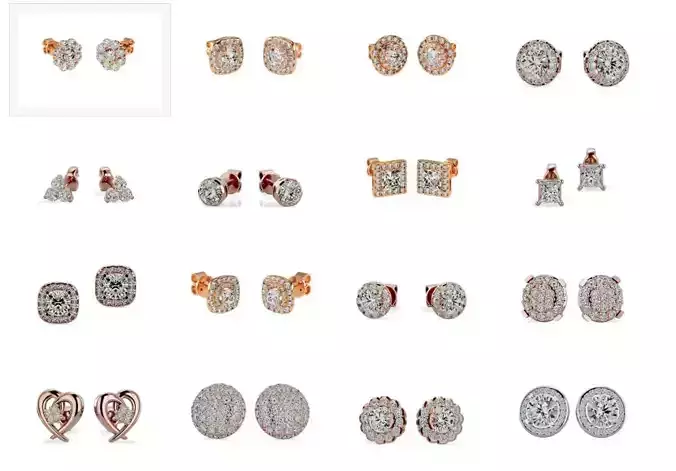 25 Earrings 3dm details render  3D Model Collection
