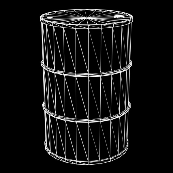 Hazardous 55 Gallon Drum Low-poly 3D model_1