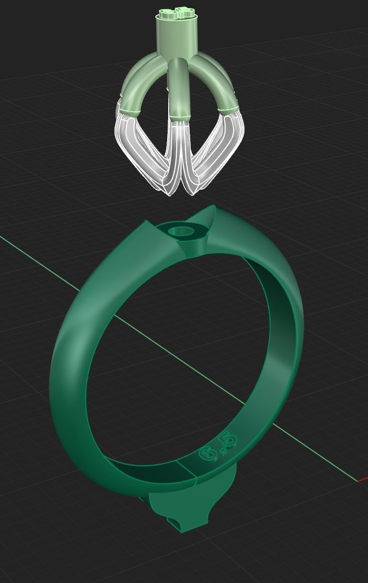 Ring collection of 6 stone sizes 3D print model_4