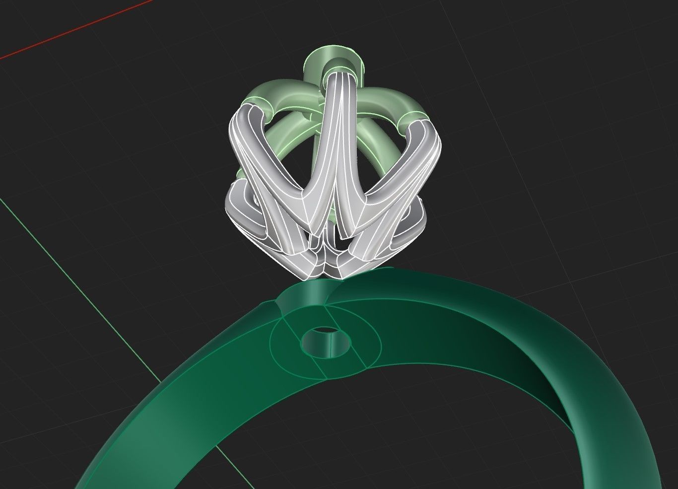 Ring collection of 6 stone sizes 3D print model_5