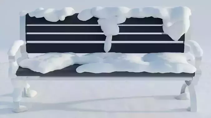 Snow Bench Free 3D model