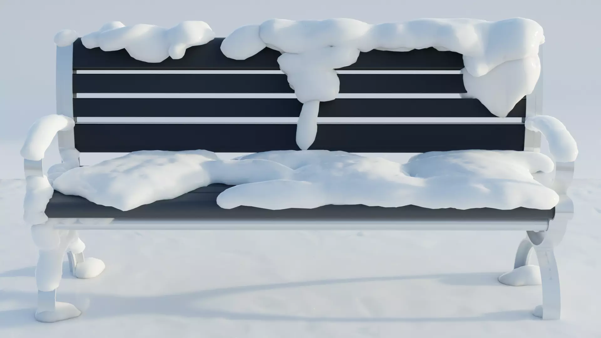 Snow Bench Free 3D model