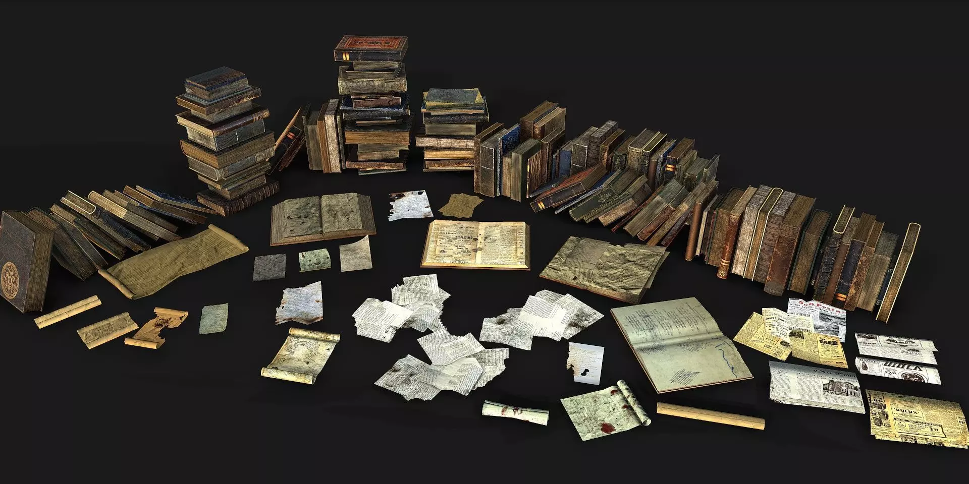 Book  Collective Low-poly 3D model_0