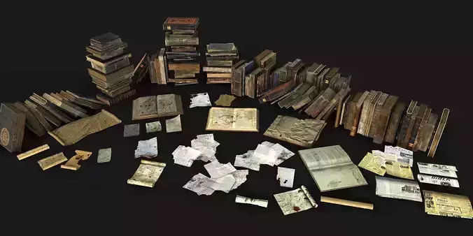 Book  Collective Low-poly 3D model