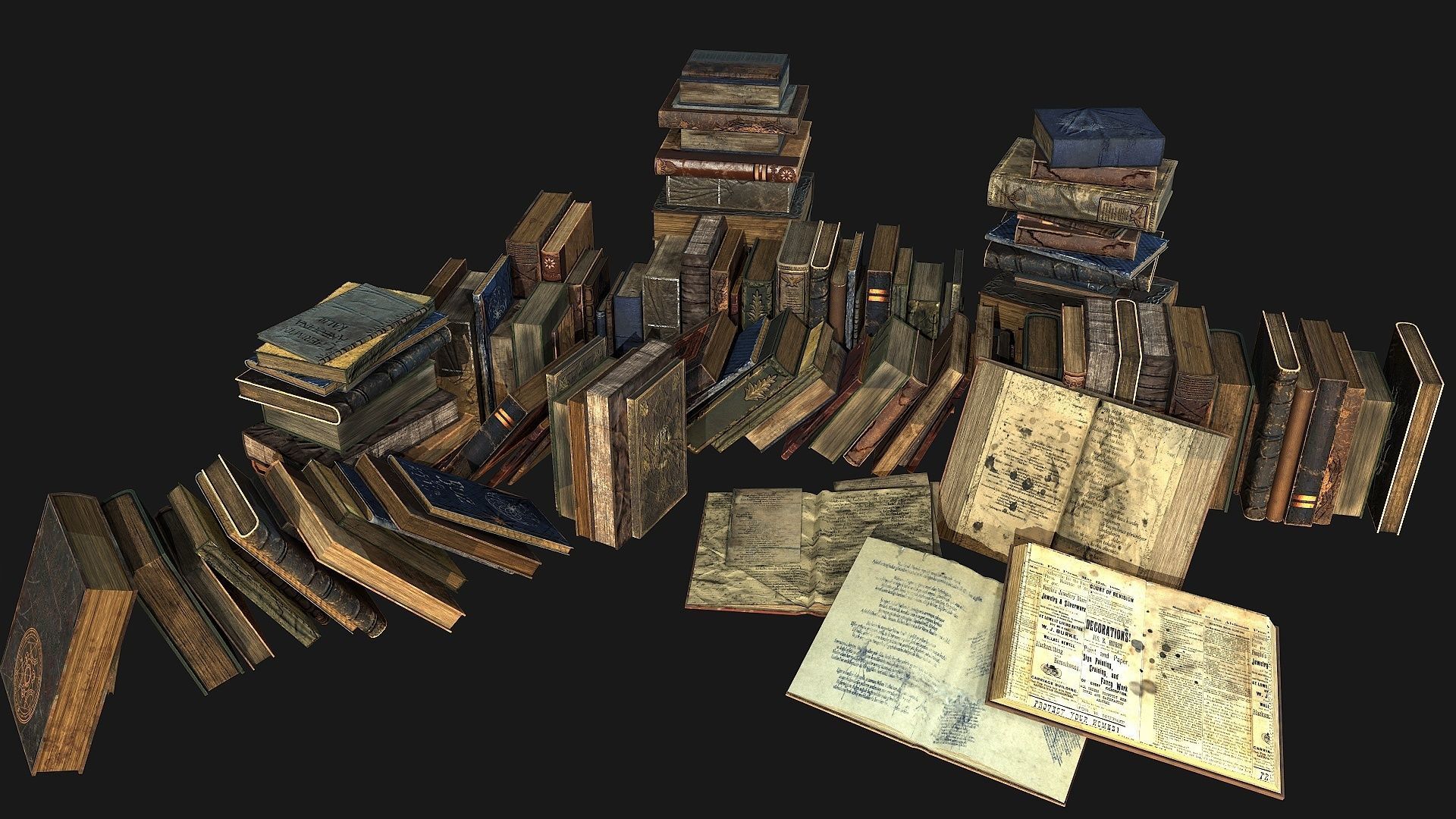 Book  Collective Low-poly 3D model_9