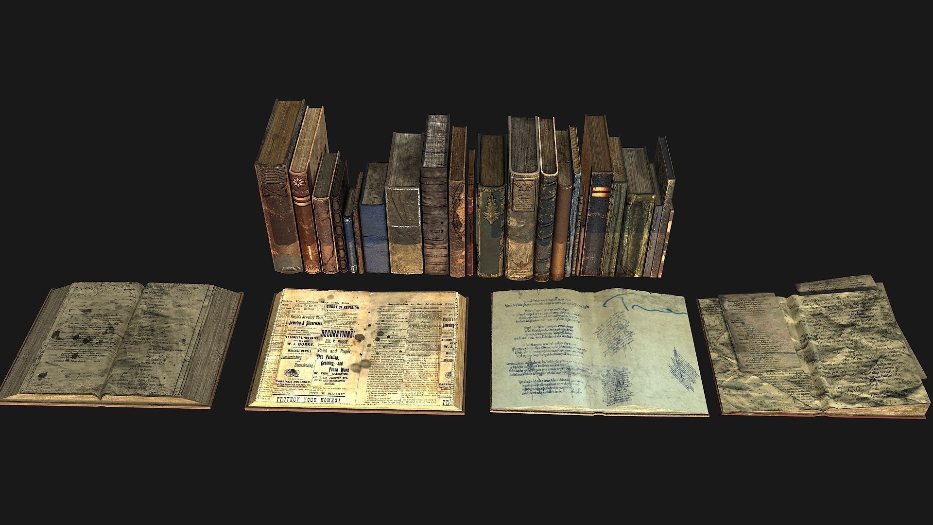 Book  Collective Low-poly 3D model_7