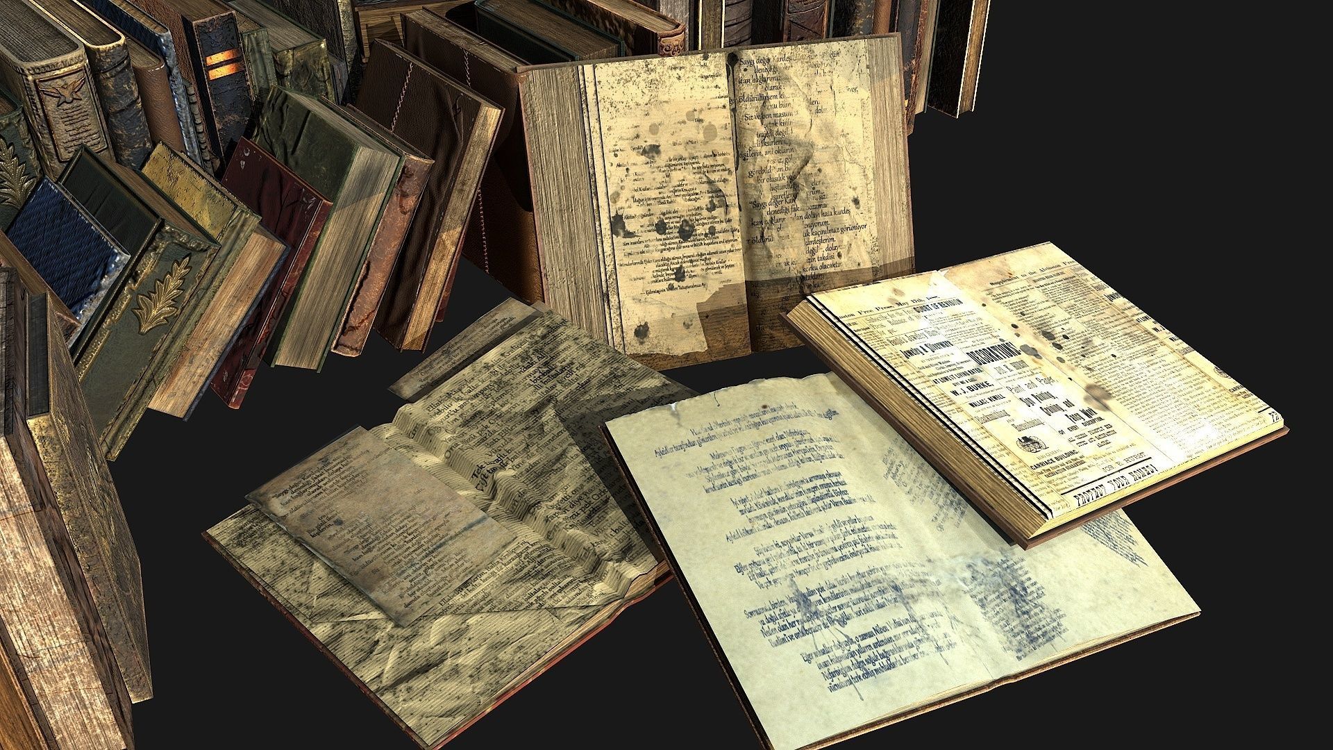 Book  Collective Low-poly 3D model_14