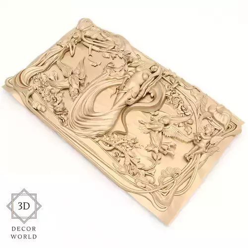 Panel 10 Angels and Girl 3D model