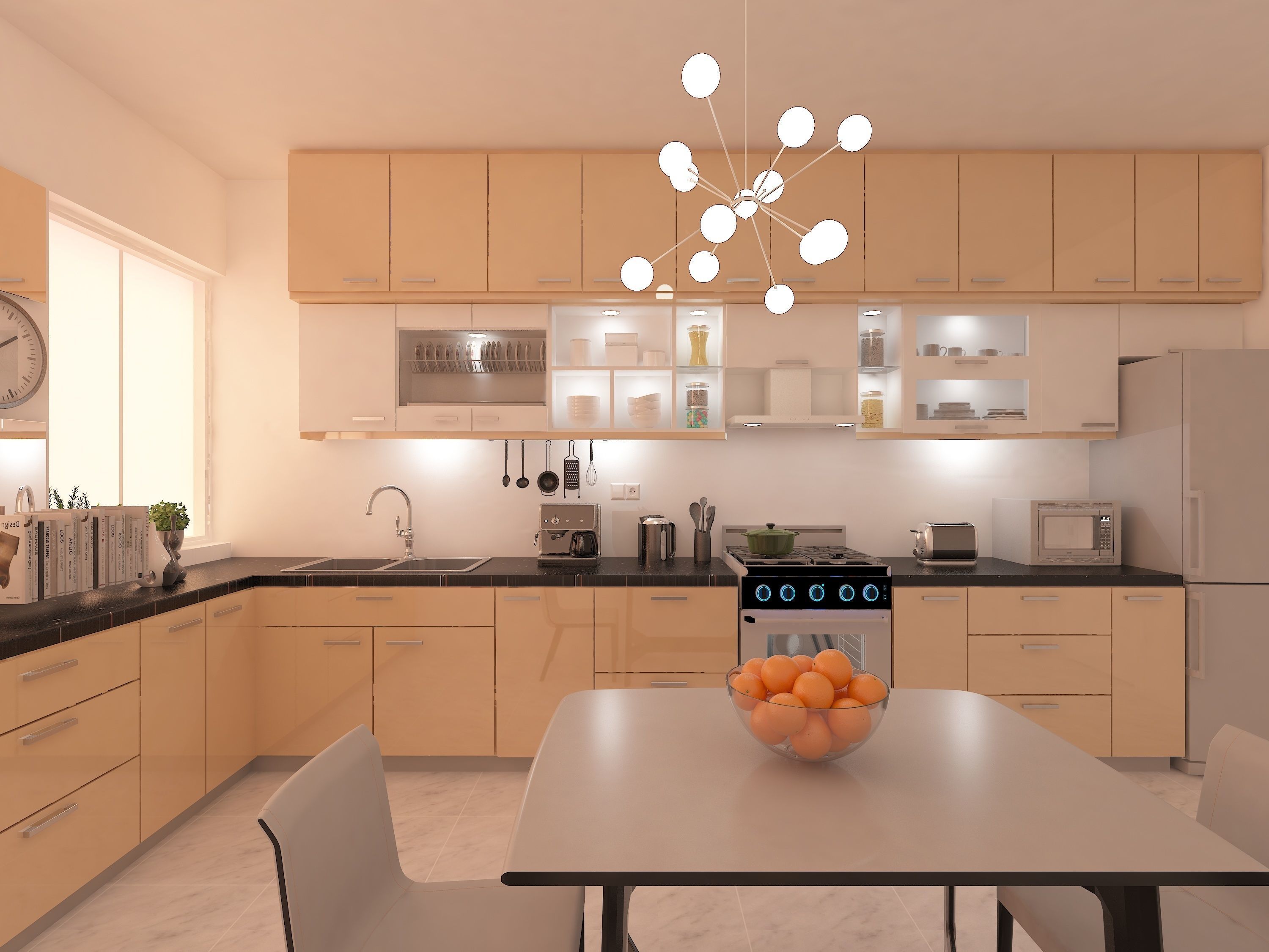 Kitchen window with blinds 3D model_5