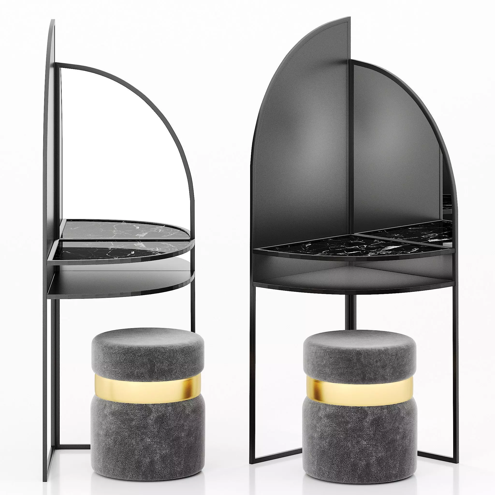 Dressing table with ottoman Palazzo 3D model_0