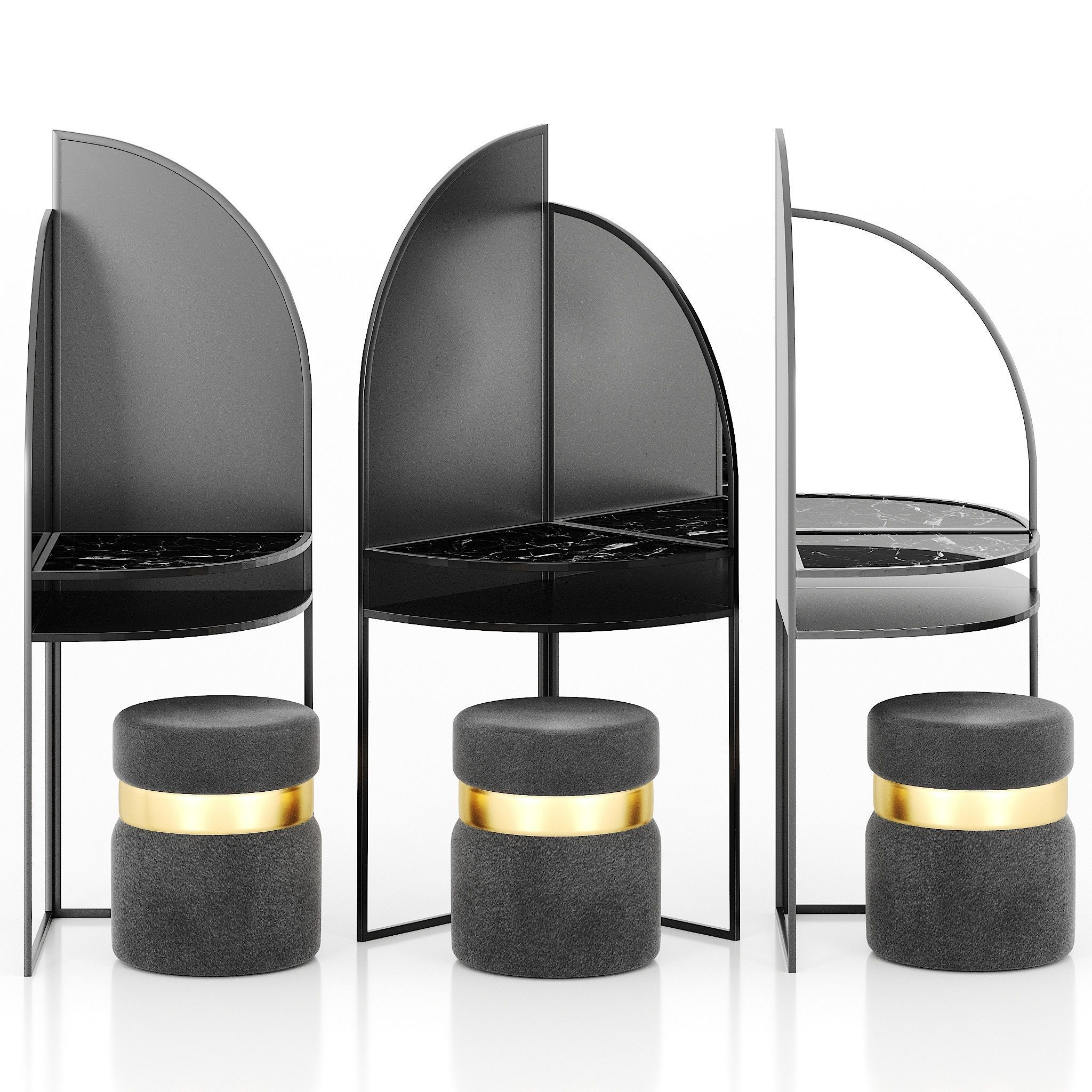 Dressing table with ottoman Palazzo 3D model_1