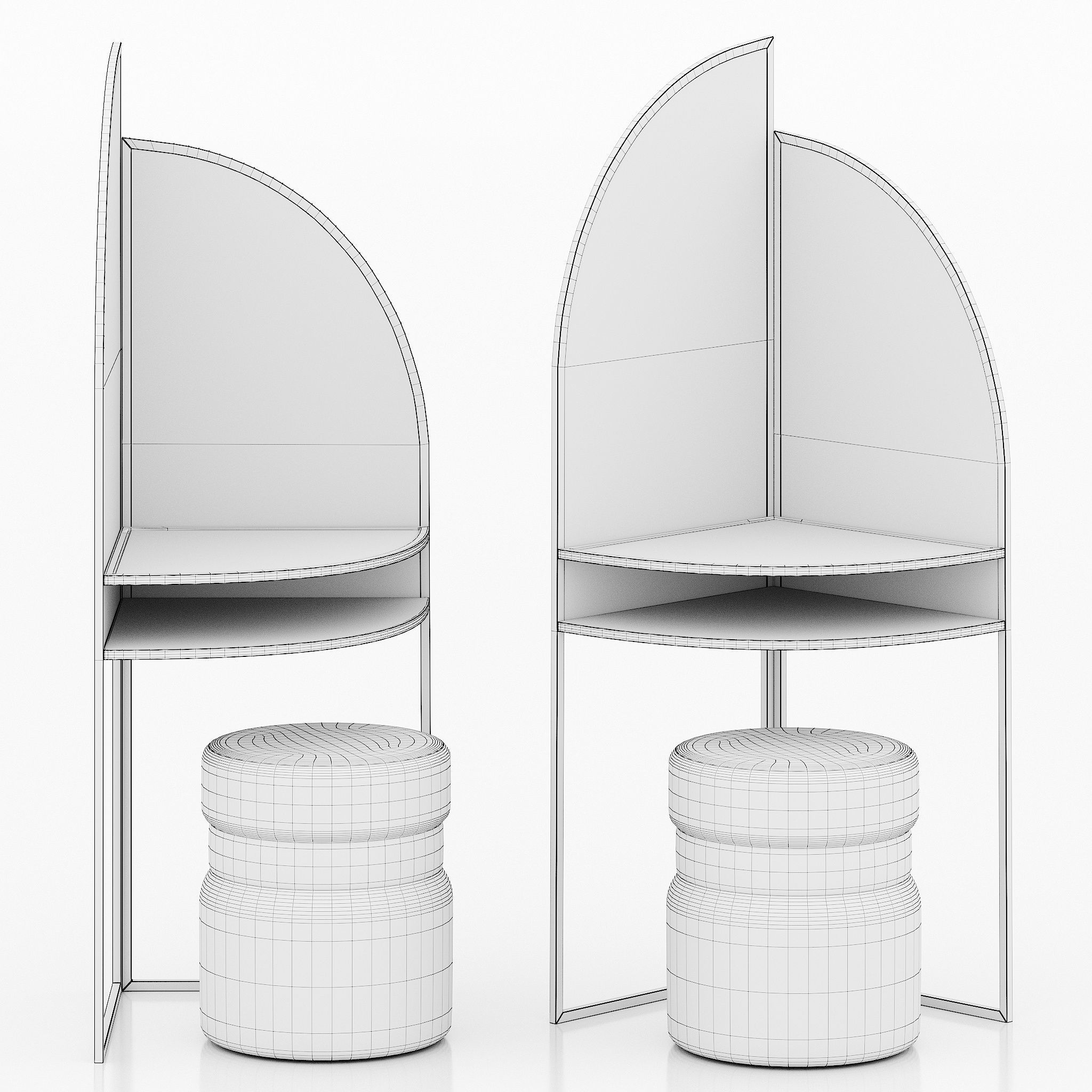 Dressing table with ottoman Palazzo 3D model_2
