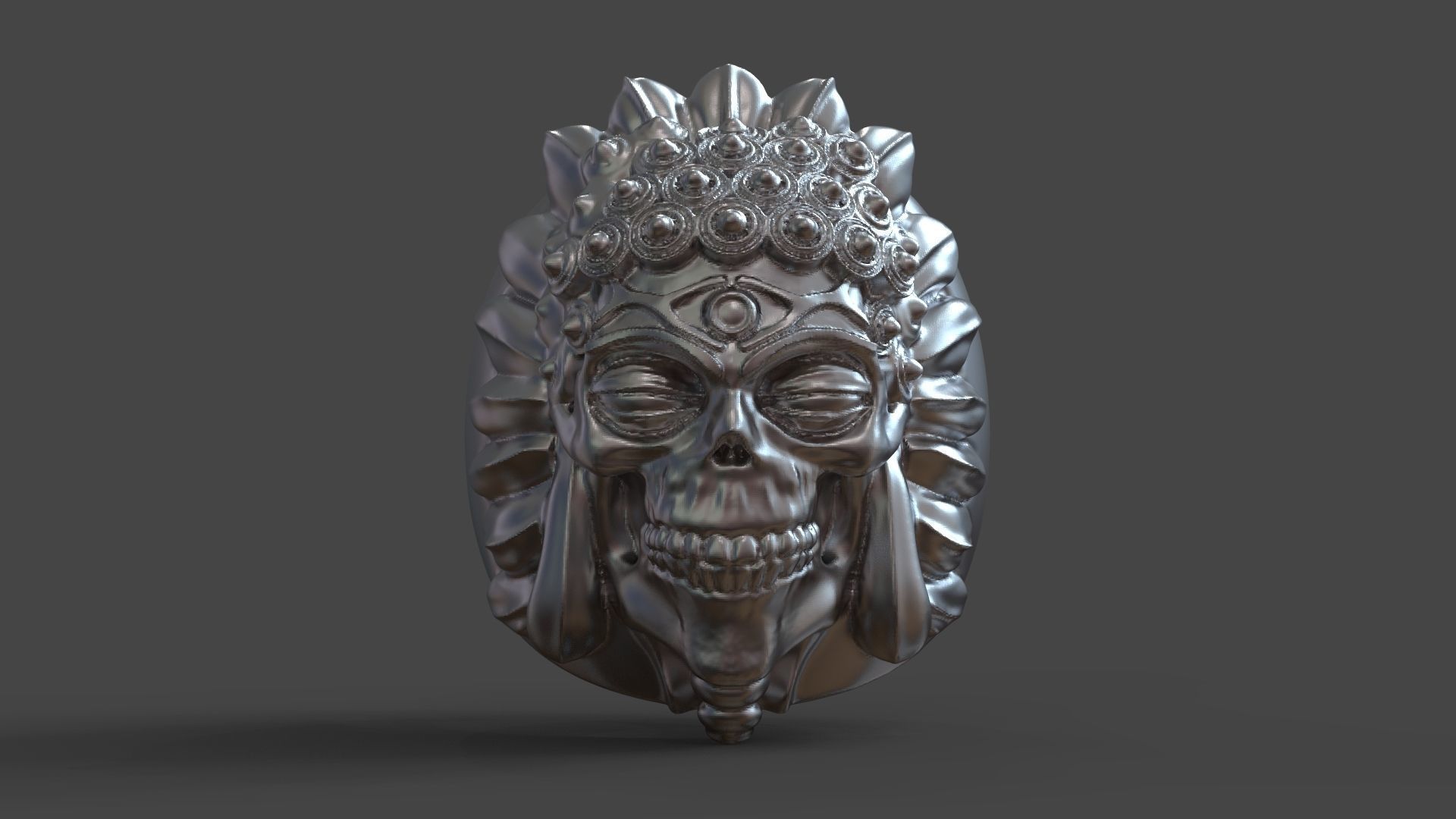 BUDDHA SKULL RING 3D print model_5