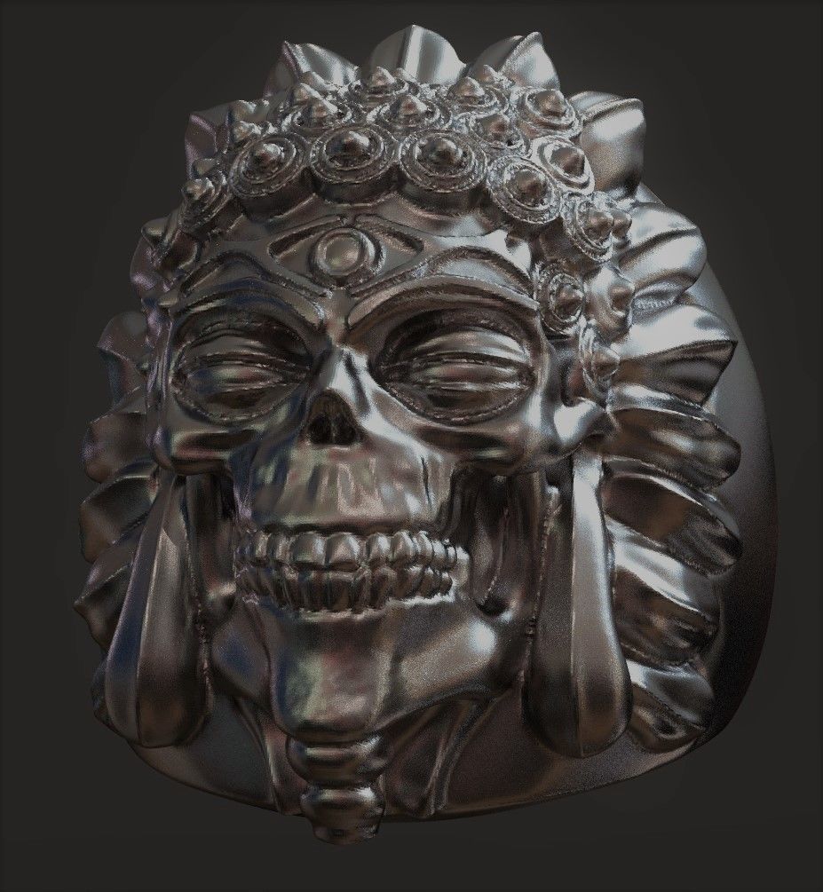 BUDDHA SKULL RING 3D print model_4