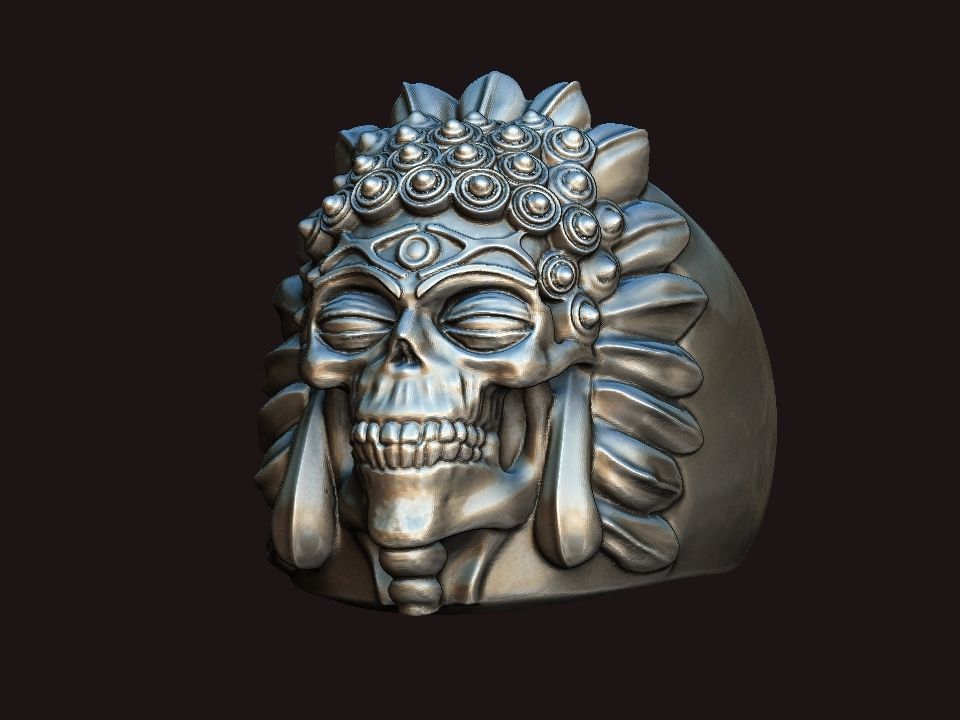 BUDDHA SKULL RING 3D print model_2