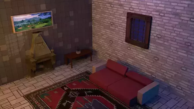 living room obj fbx mb ma 