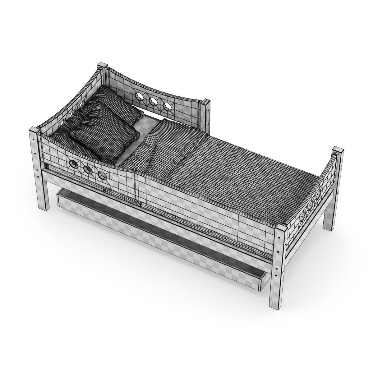 Legenda KM15 with BM01 and YM03 childrens bed 3D model_9