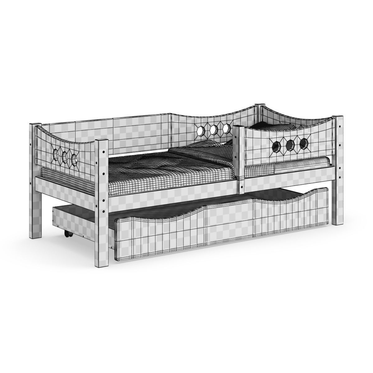 Legenda KM15 with BM01 and YM03 childrens bed 3D model_6