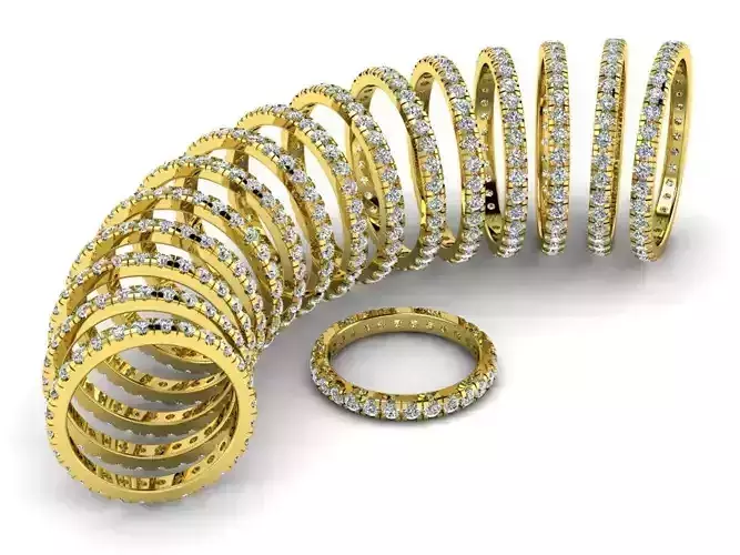 Jewelry Bands 1 7 mm ALL SIZES 3D print model