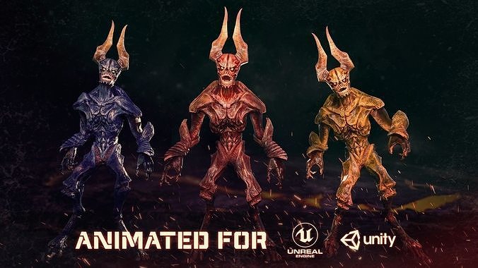 Monster imp Low-poly 3D model