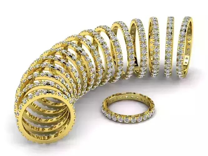Jewelry Bands 1 9 mm ALL SIZES 3D print model