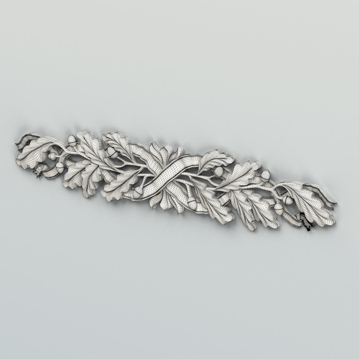 Carved decor horizontal 038 3D model_7