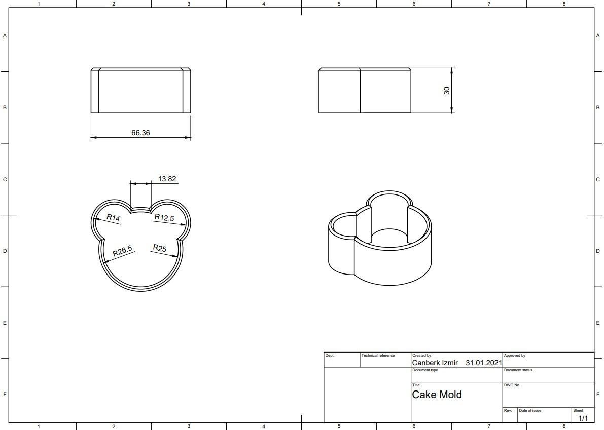 Bear Cake Mold STL OBJ FBX Files Autodesk Fusion 360 Free 3D print model_3