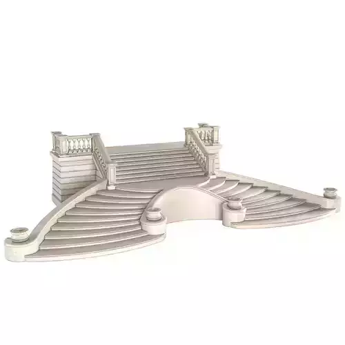 External entrance facade staircase with a veranda 