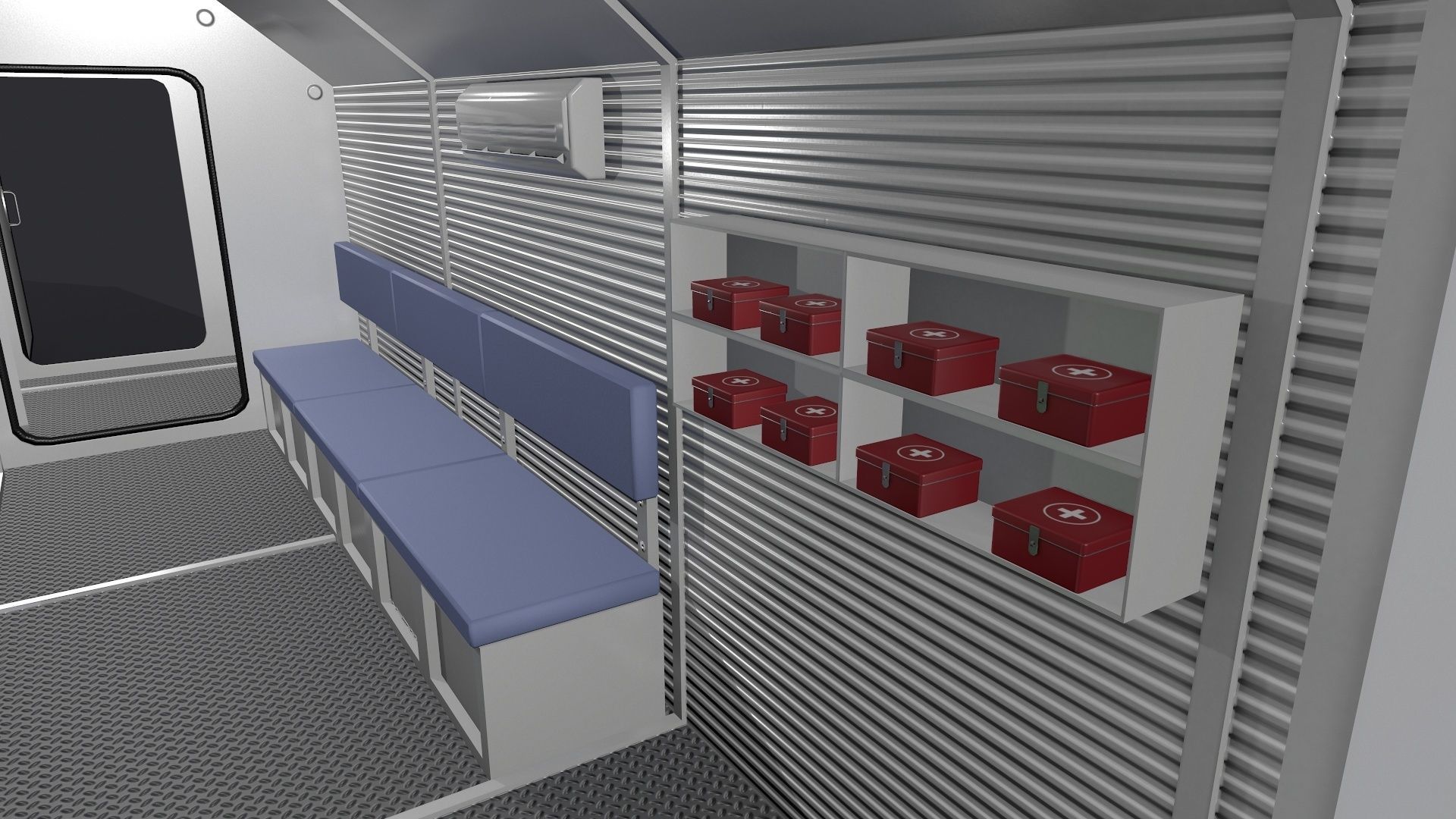 Refuge Chamber Container PBR Low-poly 3D model_8