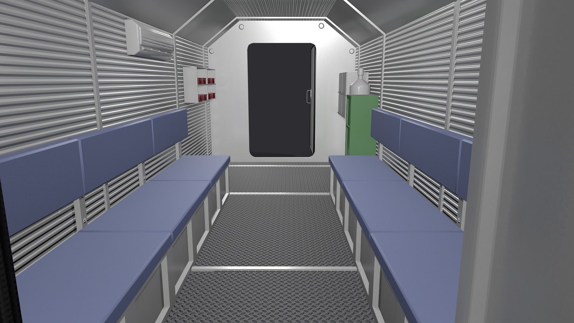 Refuge Chamber Container PBR Low-poly 3D model_6