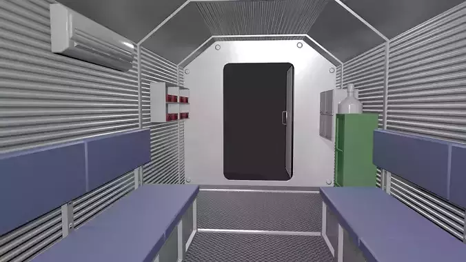 Refuge Chamber Container PBR Low-poly 3D model