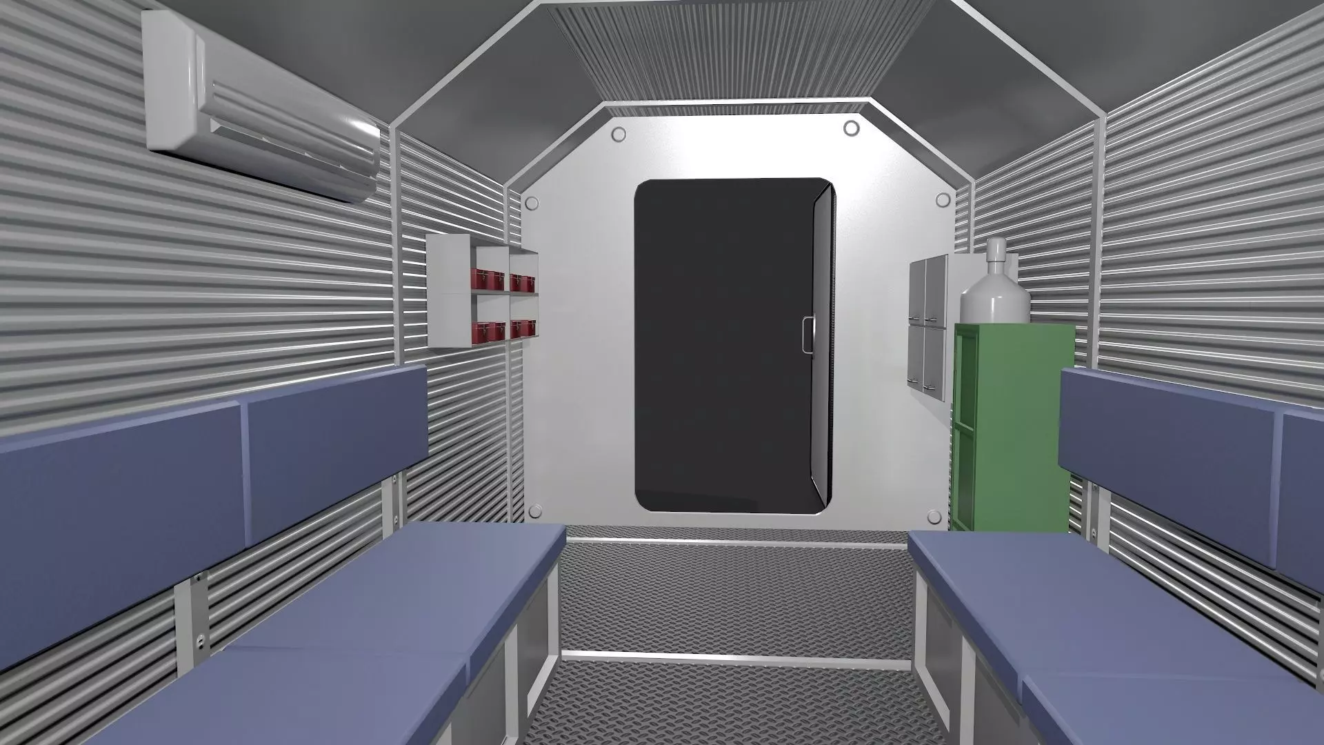 Refuge Chamber Container PBR Low-poly 3D model_0