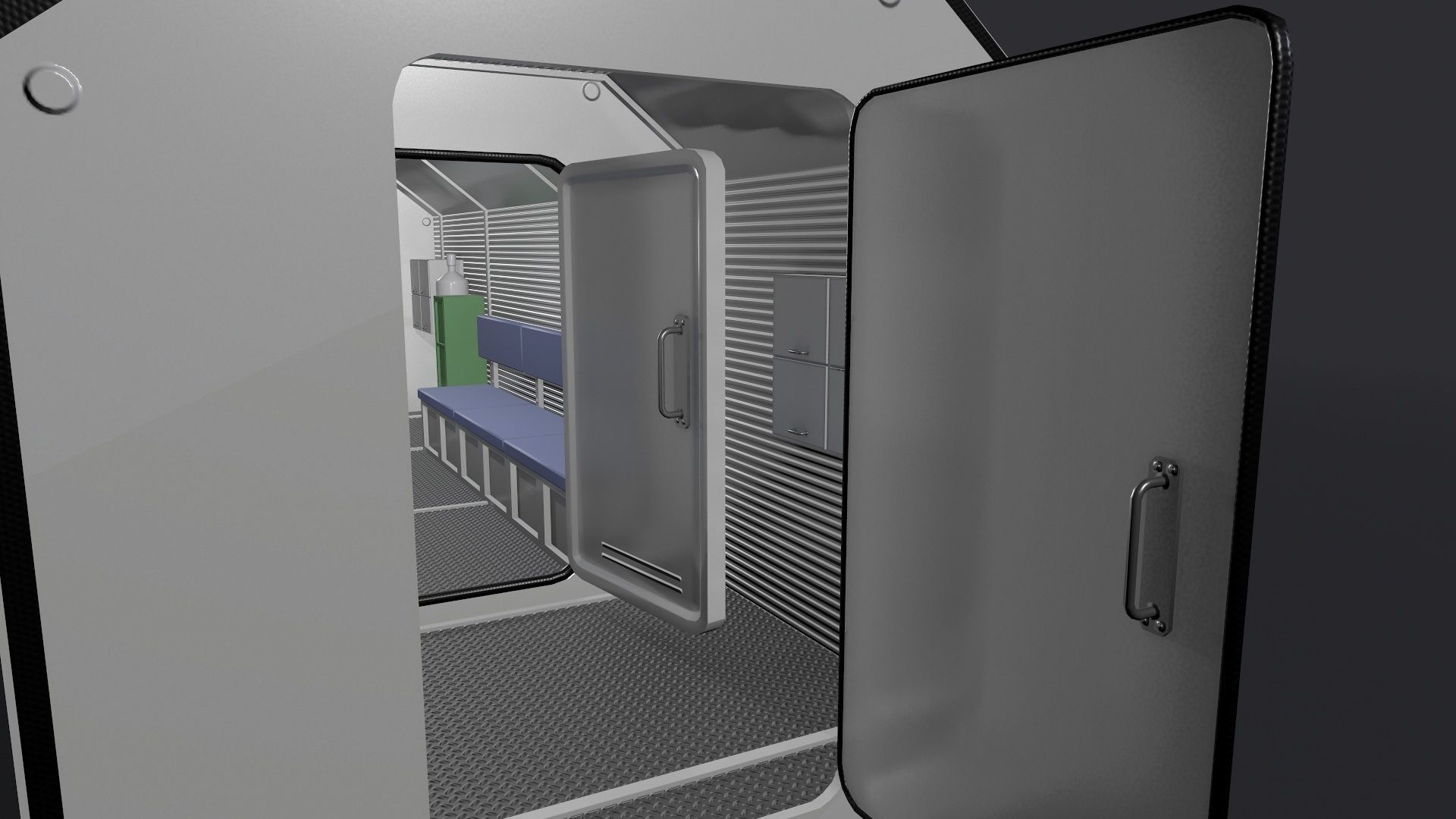 Refuge Chamber Container PBR Low-poly 3D model_5